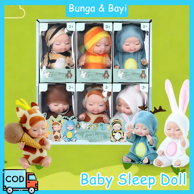 [COD]Simulasi BonekaMainan Boneka Bayi Super Mini Reborn Newborn Perempuan Tidur Mini Lucu