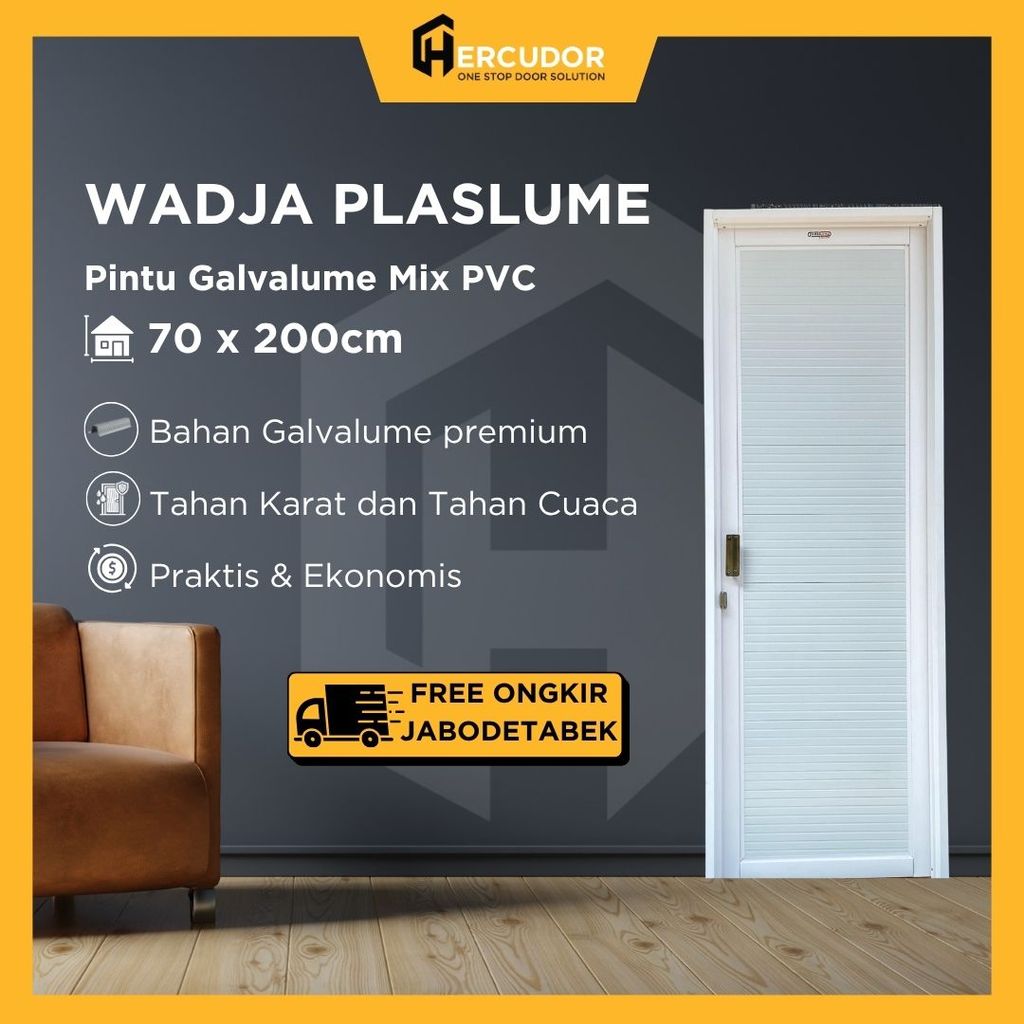 Pintu Kamar Mandi Galvalume WADJA PLASLUME 70x200 - Full Panel