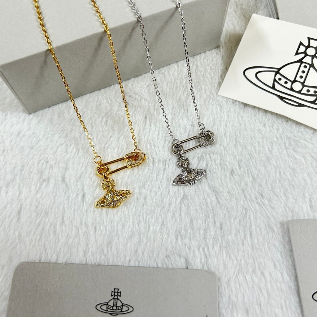 Kalung Saturnus Pin Kalung Berlian Penuh