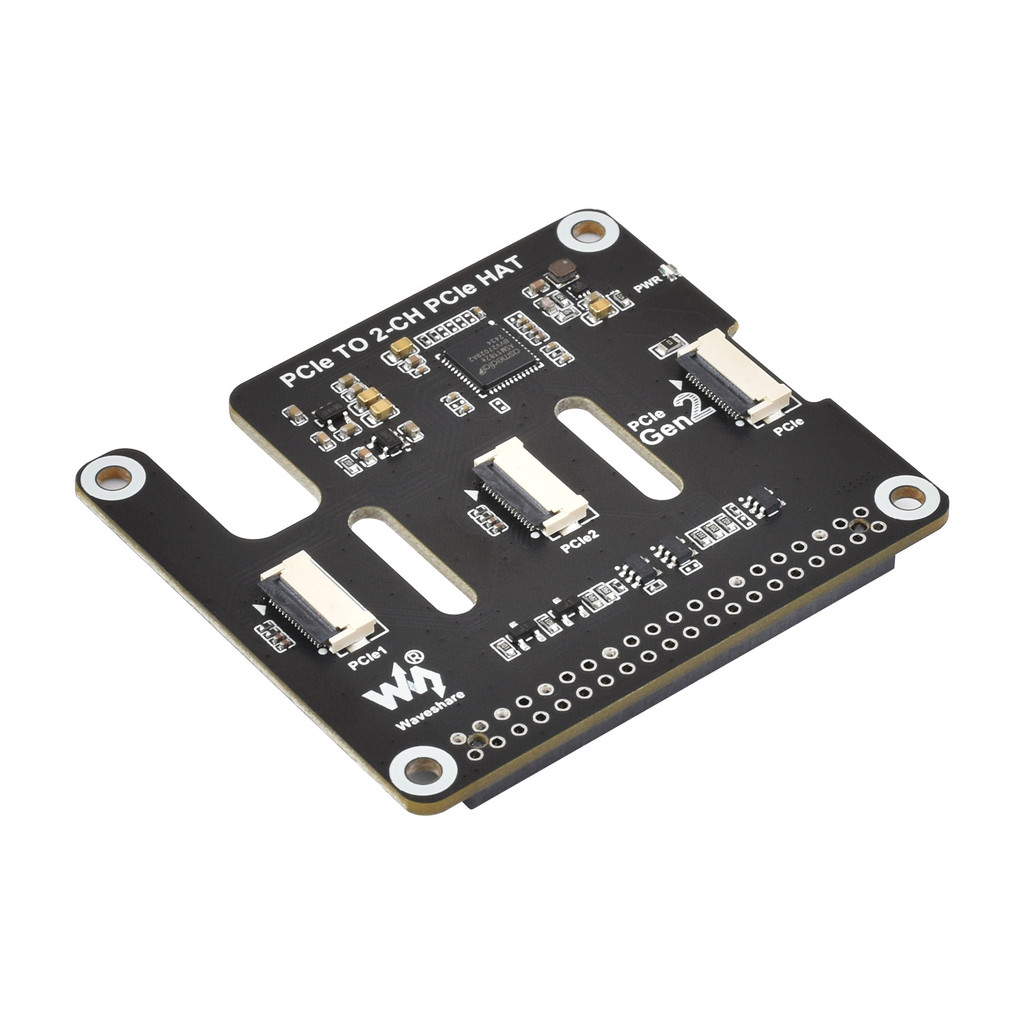 PCIe TO 2-CH PCIe HAT,2-Ch PCIe FFC Adapter Board for Pi 5, Expands The PCIe Interface Of The Pi 5 T