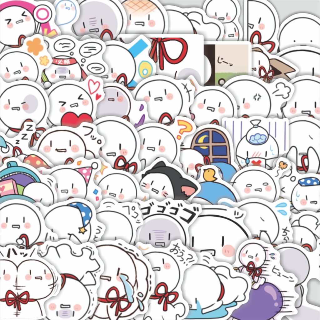 Stiker Cutting Pack Stiker  MAFUTERU Isi 100Pcs Series Aesthetic Lucu Keren Untuk Koper Bahan Vynil