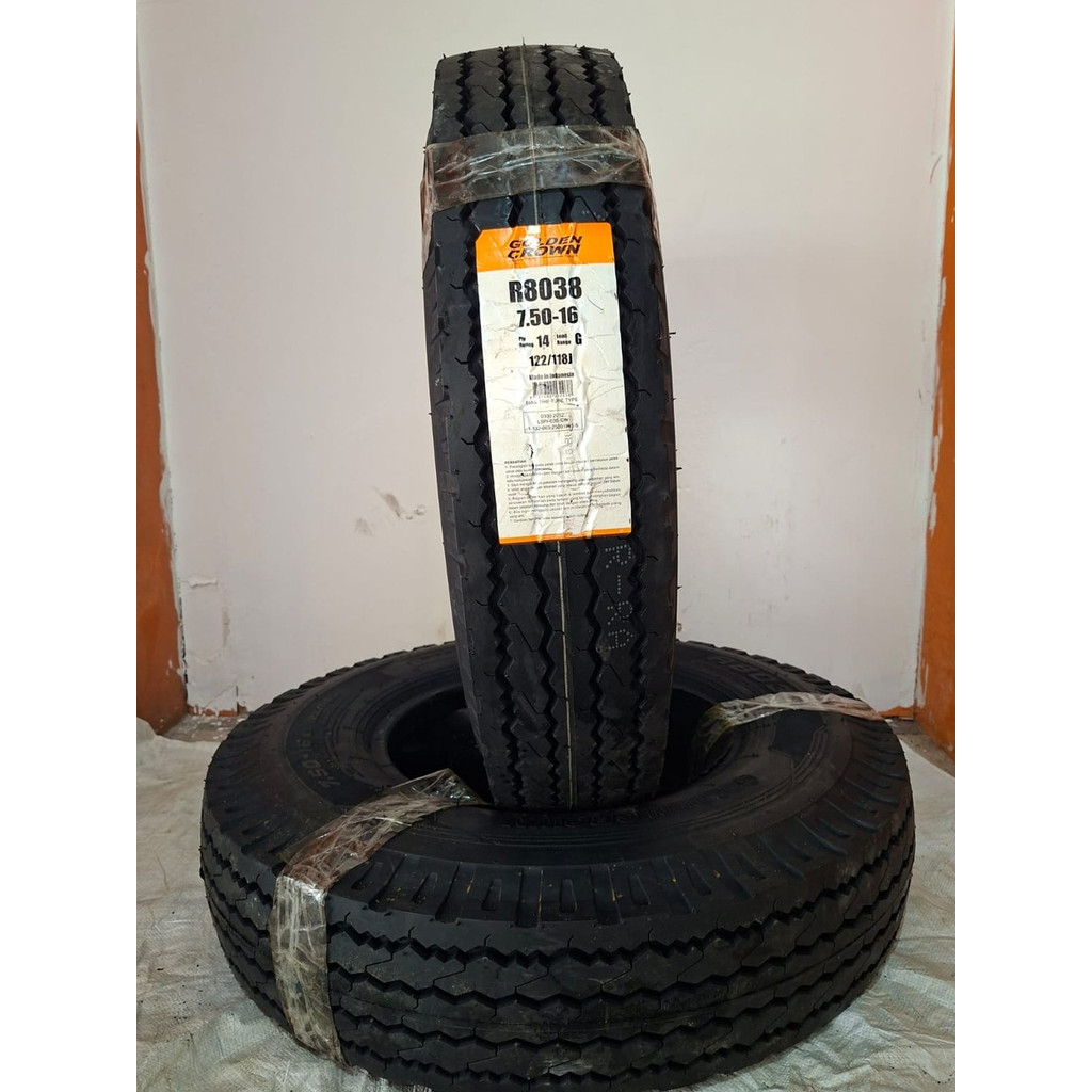 Ban Mobil GOLDEN CROWN 750-16 R8083 SET (KOMPLIT) BAN BENANG (BIAS) Ban TRUK / CARGO / TRAILER