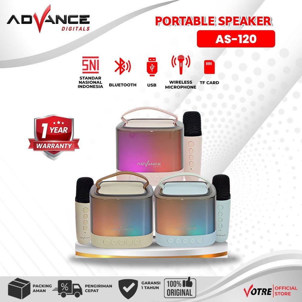 Advance Portable Karaoke Speaker AS-120 Lampu Tidur Speaker Karaoke Speaker Advance Speaker Salon Ad