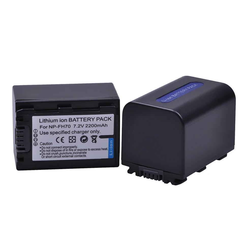 NP-FH70 Battery 2200mAh Rechargeable Batteries for Sony NP-FH30 NP-FH40 NP-FH60 NP-FH50 NP-FH70 HDR-