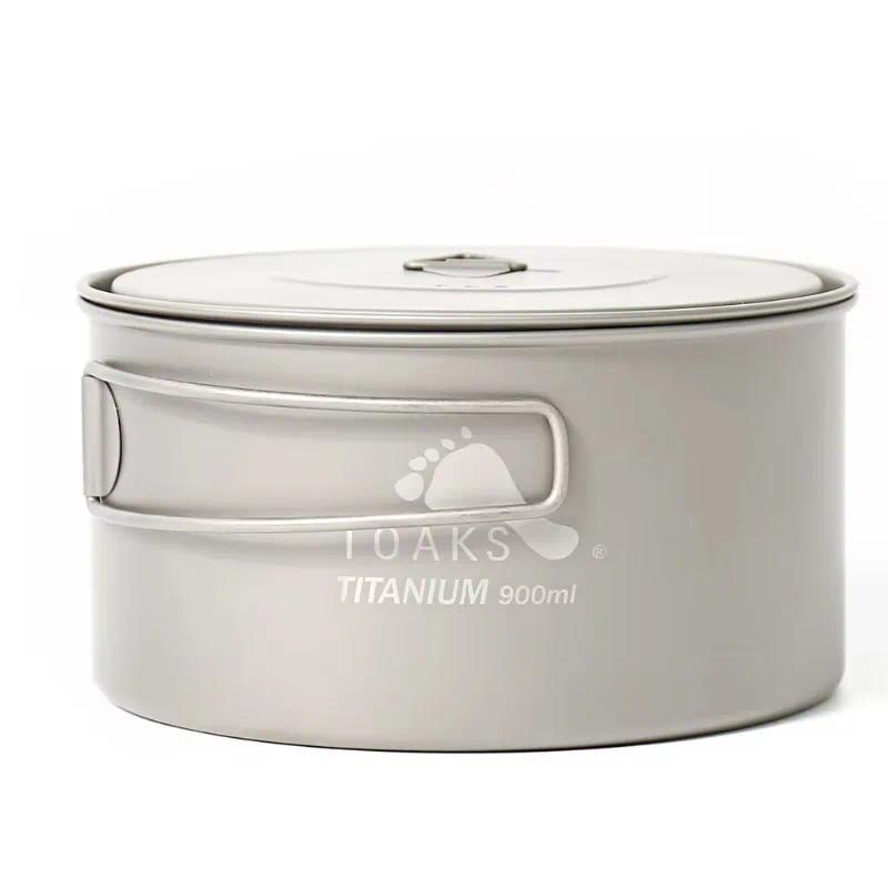 TOAKS Titanium 900ml Pot, POT-900-D130 Camping Cookware Outdoor Pot Can be Used As a Cup, Bowl and P