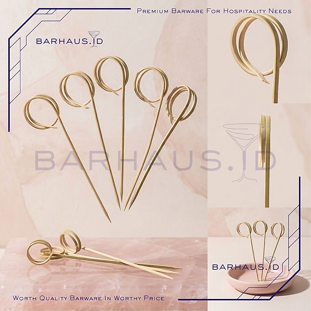 Barhaus.id | Tusukan Cocktail Bamboo | Cocktail Pick Bamboo | Garnish Skewer Bamboo