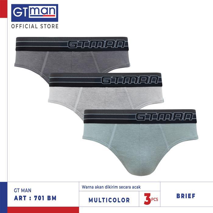 GT Man 701 BM-3ps-Multicolor Katun Lembut Nyaman  Pria  Cowok  Dewasa - 701BM-SIZE-M