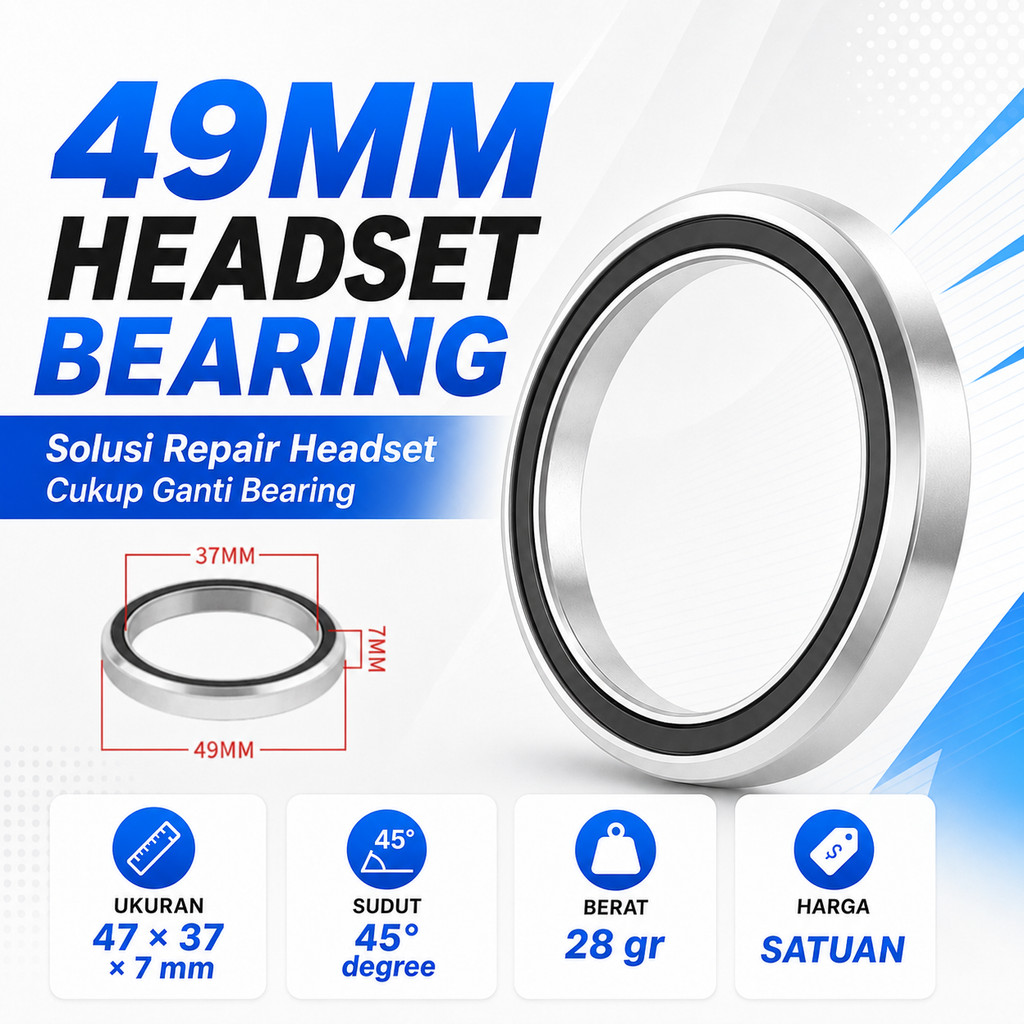 Bearing Headset 49x37x7 mm Taper 49 untuk Sepeda 49mm