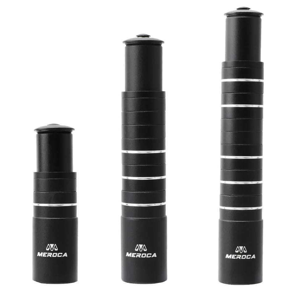 Foto Meroca Extender Fork Peninggi Stang Sepeda Stem Stang OS Hitam 115 180 210mm