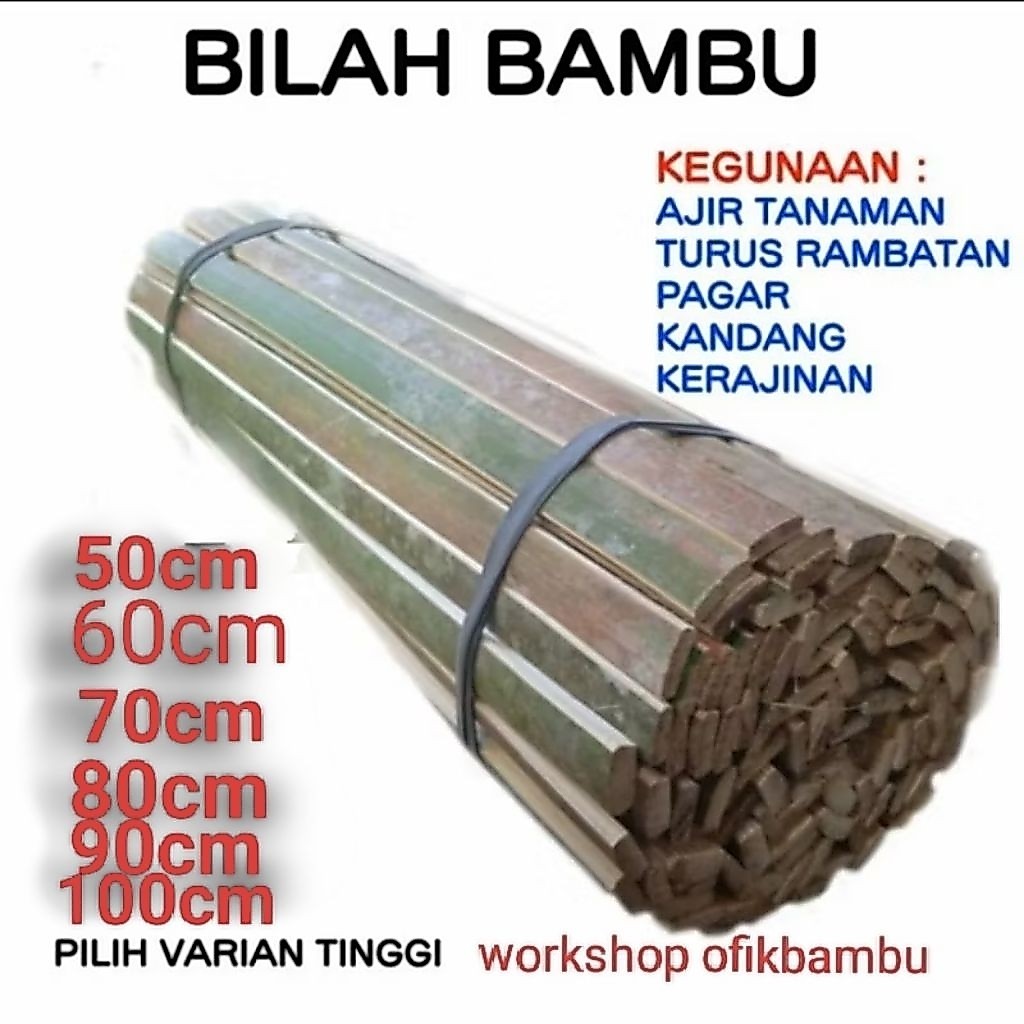 BAMBU Belah Reng Bambu Ajir Tanaman Kandang Hewan Pagar