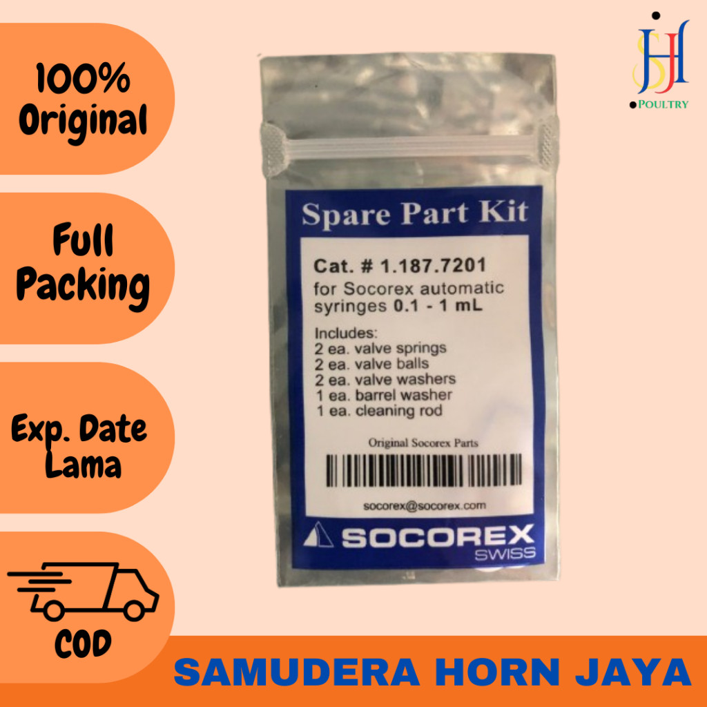 Spare Part Kit Velve Socorex 1 ml Medion Alat suntik SOCOREX SWISS