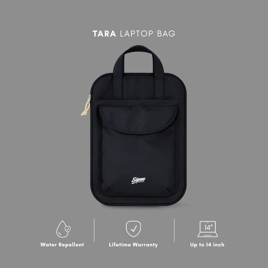 Bigmo Tas Laptop Kantor, Kerja, Kuliah, Sekolah Tara Laptop Bag 14" Anti Air - warna Black
