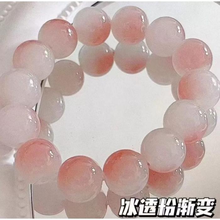 gelang giok polos terbaru - Merah Muda