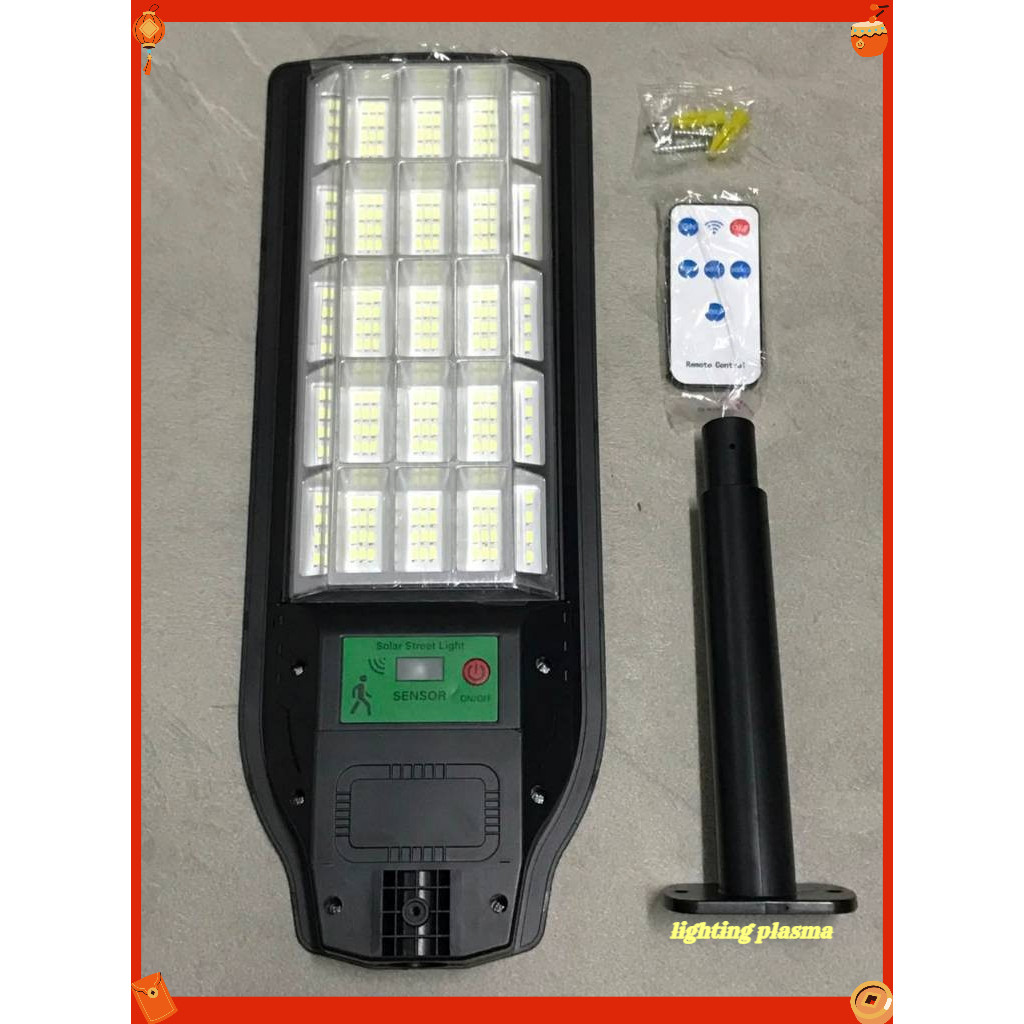 PJU SOLAR 200W CAHAYA PUTIH LAMPU JALAN 200 WATT 6500k PJU 200W REMOTE + RADAR SENSOR + TIMER