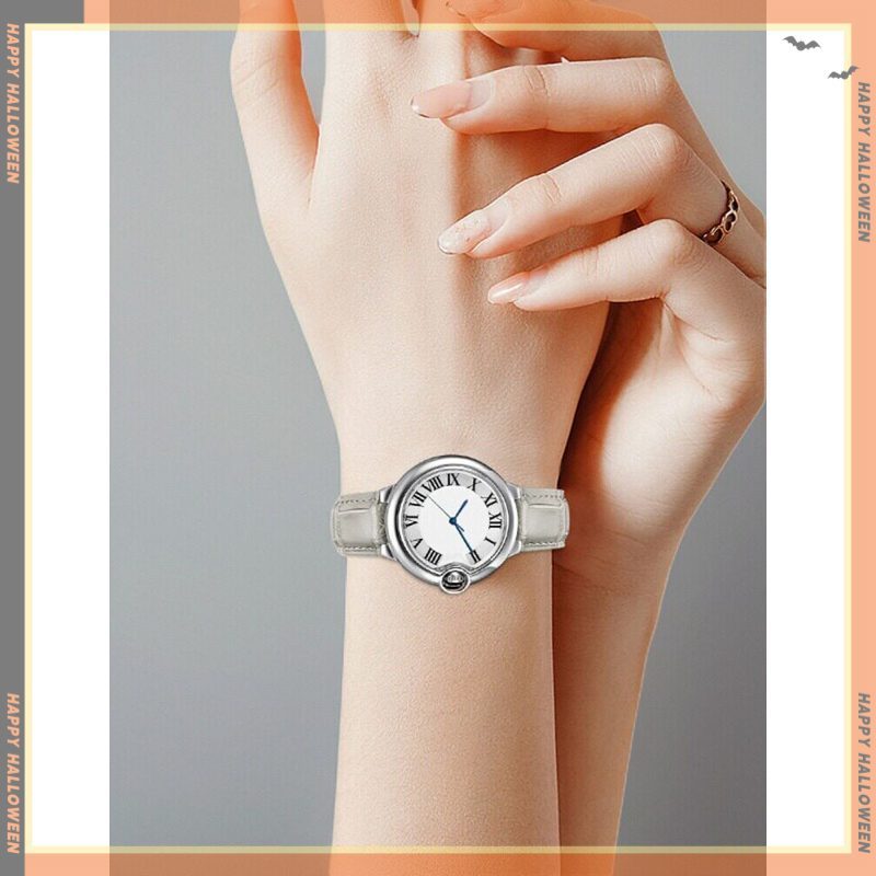 Tali Jam Kulit Asli Warna Abu‑abu Gesper Lipat Model Original Cocok Cartier Ballon Bleu Gelang Jam P