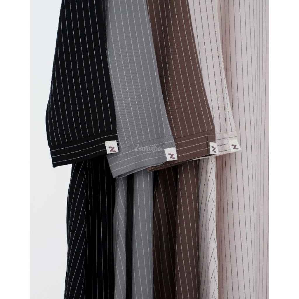 Zaline Abaya Stripe By Zanuba Hijab Gamis syari bumil busui lebaran hari raya    BERKUALITAS