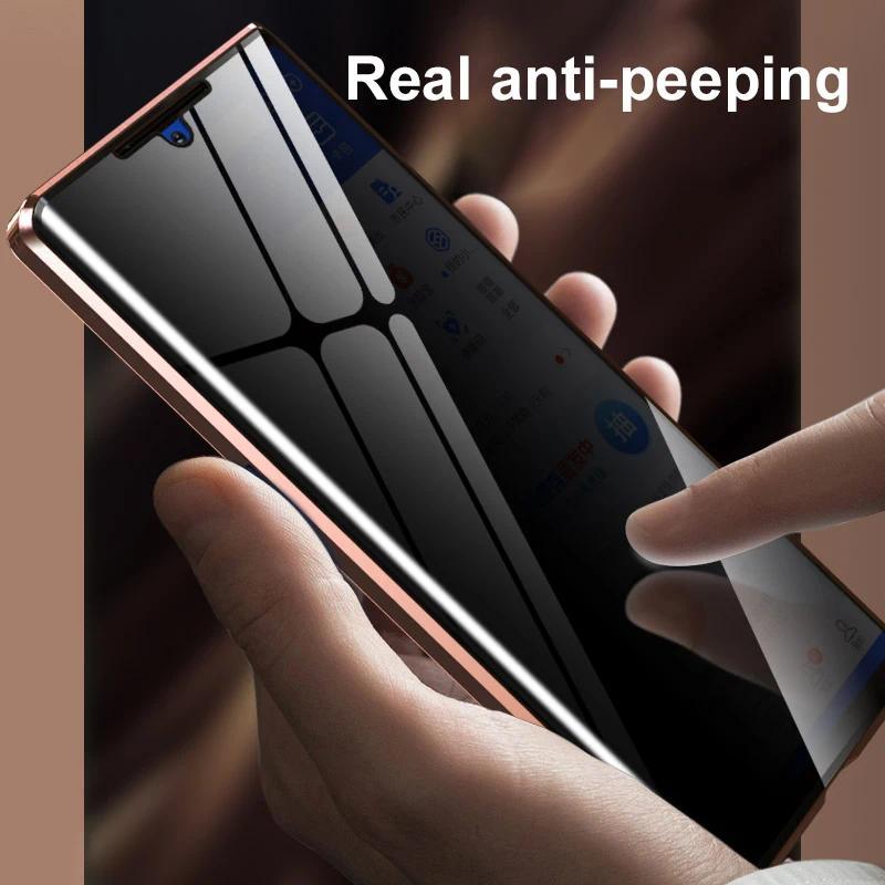 360° Full Surround Metal Magnetic Front Anti-Spy Glass Case For Samsung Galaxy S25 S23 S24 S22Ultra 