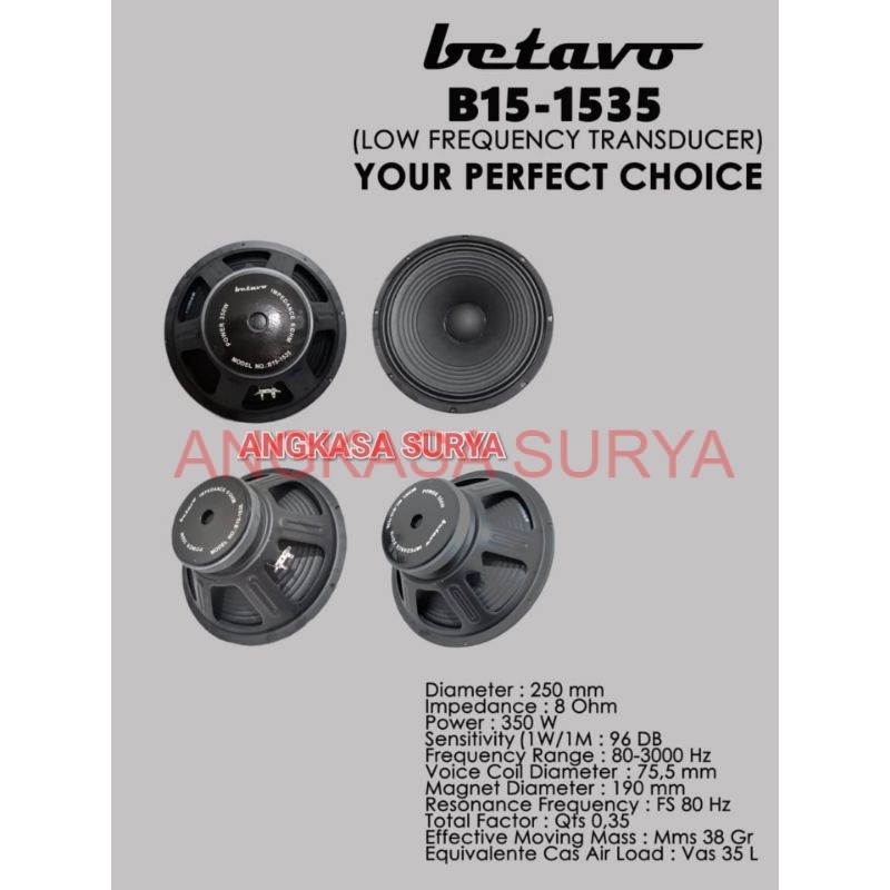 BETAVO B15-1535 / Speaker Komponen  BETAVO B15-1535 Original /  Speaker Komponen Betavo B15 1535 Ori