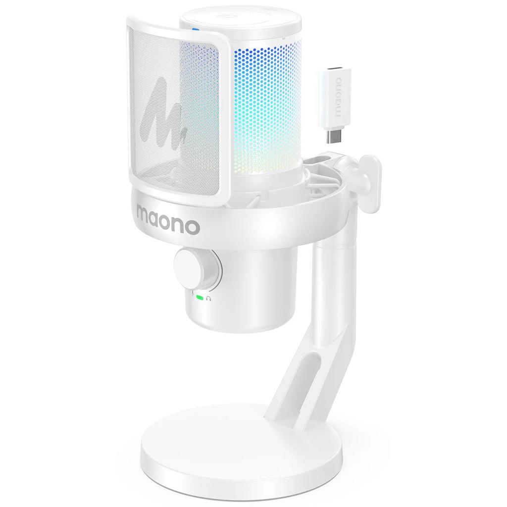 MAONO DM40 Wireless USB Microphone with AI Voice Changer Noise Reduction Condenser Mic for Gaming St