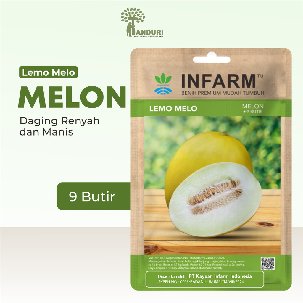 TANDURI - Benih Melon Lemomelo Unggul, Bibit Buah Melon Golden Super Bibit Buah Melon Berkualitas