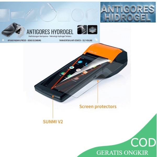 Hydrogel Sunmi V2 Pro Clear Matte Blue Spy Anti Gores Pos Sunmi V2 Pro