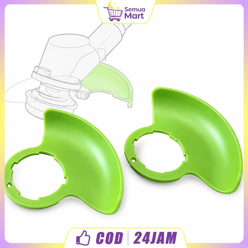 Cover Guard Mesin Potong Rumput Elektrik Genggam 2pcs Lubang 5mm Anti Pecah Hijau