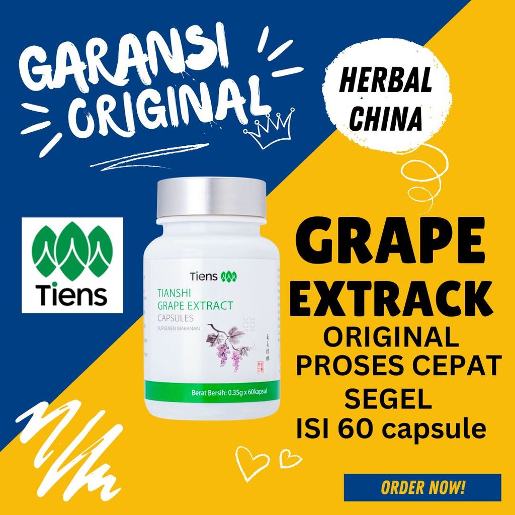 Tianshi Tiens TIENS Grape Extract Nutrisi untuk Vertigo / Penyumbatan Pembulu Darah riginal