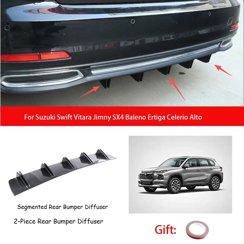 For Suzuki Swift Vitara Jimny SX4 Baleno Ertiga Celerio Alto ABS Rear Bumper Lip Diffuser Shark Fin 