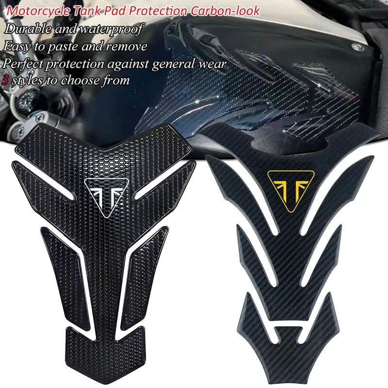 3D Carbon-look Motorcycle Tank Pad Protector Decal Fit For Speed Street Triple 1200 1050 765 675 TIG