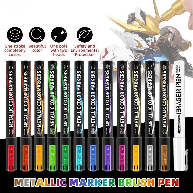 Metallic Markers Colouring Pens for Mech Painting Paint Tool Sets Model Tool 12 Colors Hobby Y Tool 