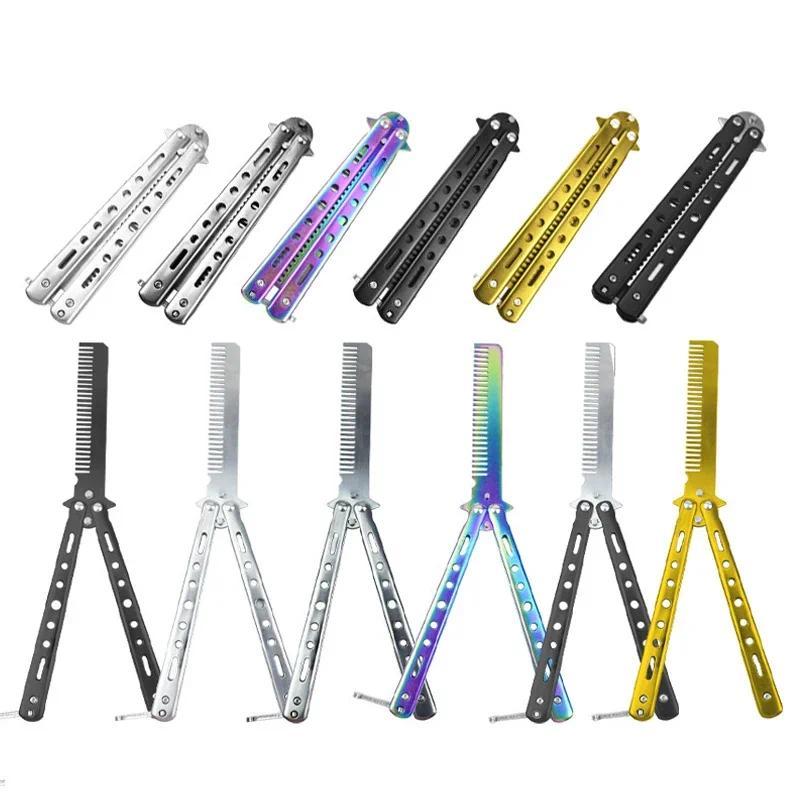 Portable Butterfly Training Knife Foldable CSGO Balisong Trainer Pocket Flail Knife Uncut Blade Butt