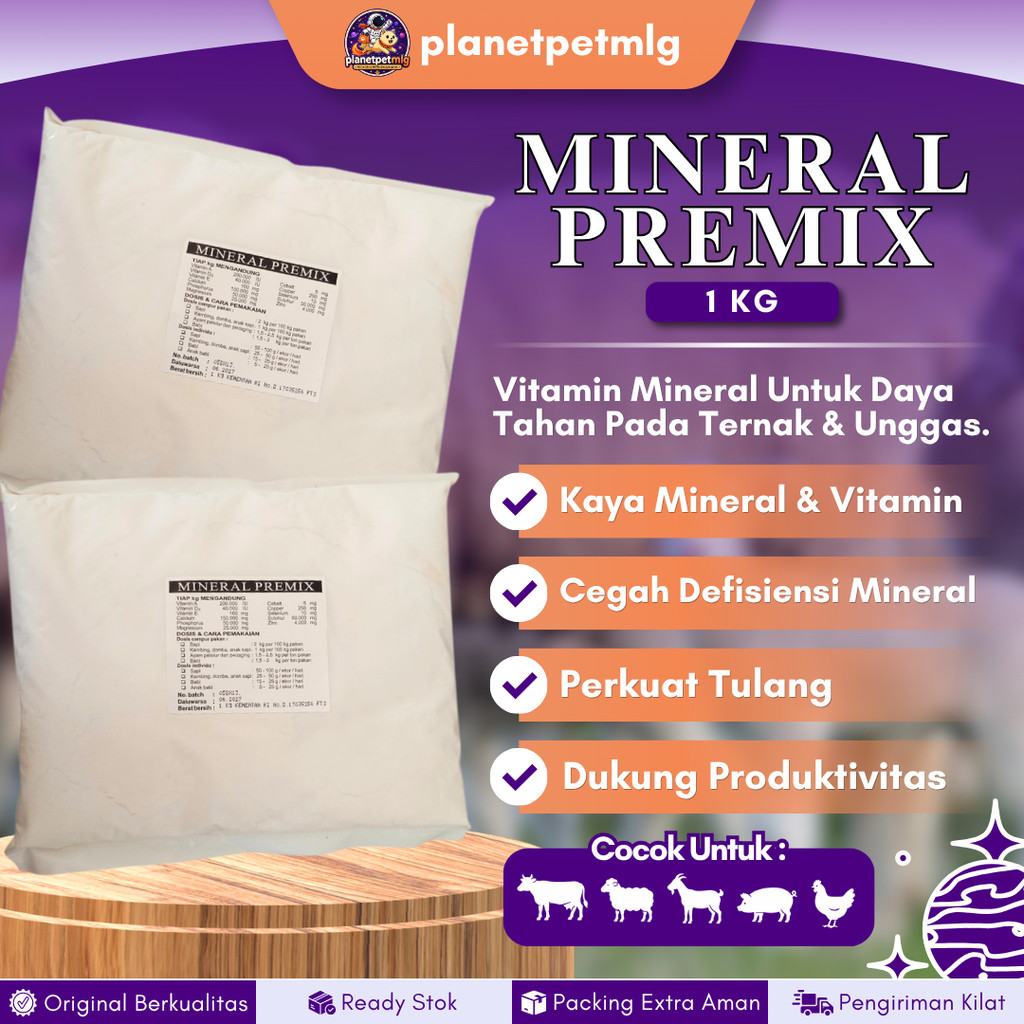 MINERAL PREMIX 1 KG TMC - Vitamin Mineral Untuk Meningkatkan Daya Tahan Pada Ternak & Unggas