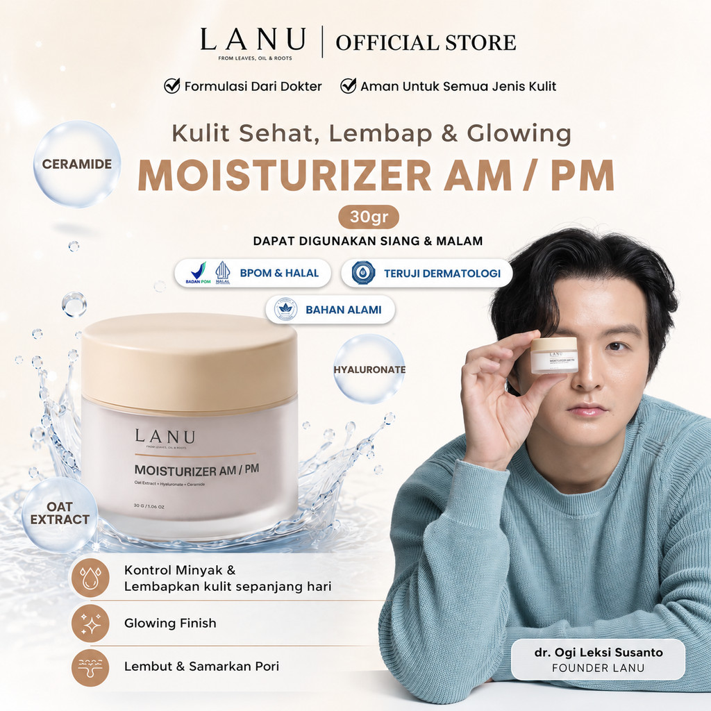 LANU Moisturizer AMPM | Lembapkan kulit & Perbaiki Skin Barrier