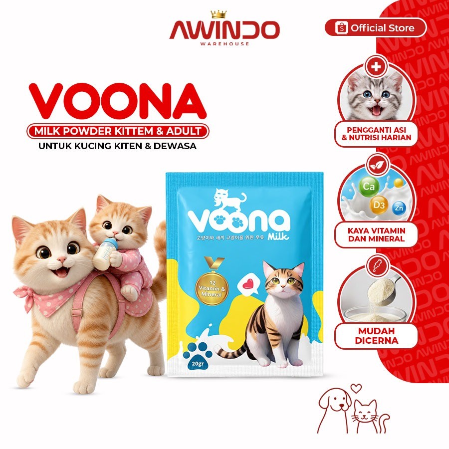ALFAMEGA VOONA MILK SUSU KUCING PREMIUM - Venox Susu Anak Kucing / Kucing Dewasa Kitten Adult Cat Mi