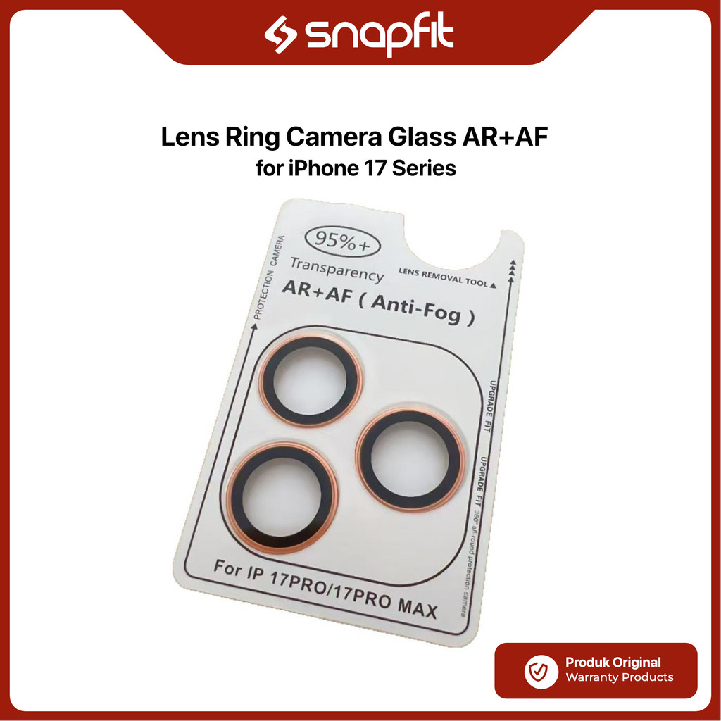 SNAPFIT Lens Camera Butiran iPhone 17 Pro Max 17 Pro 17 Air Lens Ring Glass AR+AF Anti FOG Anti-refl