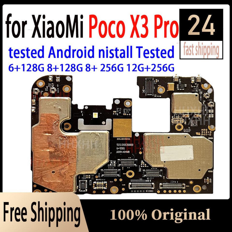 Unlocked Main Mobile Board Mainboard For Xiaomi POCO X3 Pro SmartPhone Motherboard 6GB 128GB/8GB 256