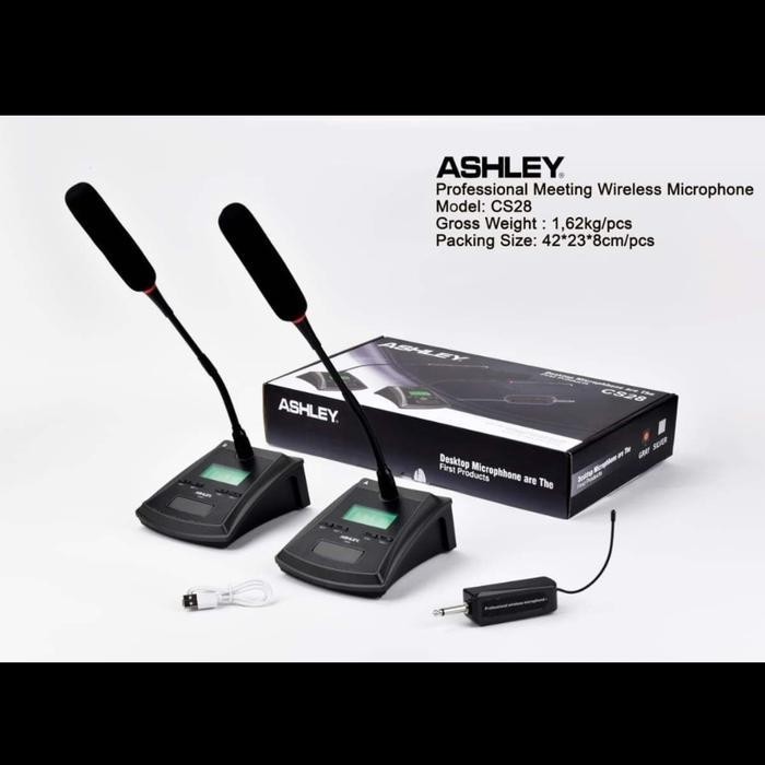 Original Mic Wireless Podium Ashley CS28 CS 28 2 Mic Meja