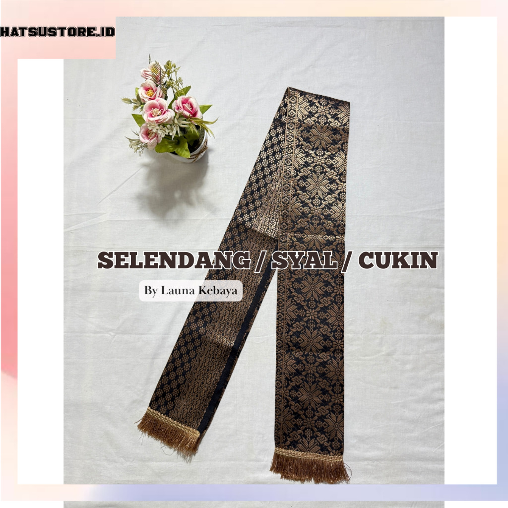 Selendang Songket Kebaya / Cukin Syal Songket Wanita Pria / Selendang Pesta