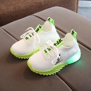 Sepatu Anak Laki Laki/ Sepatu Anak Perempuan / Sepatu Anak Nyala LED/ - Putih, 21