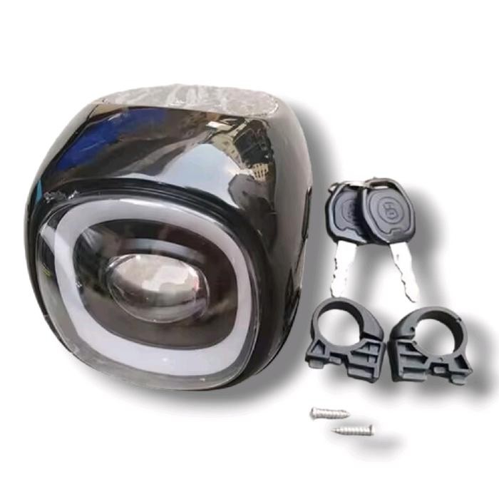 LAMPU SEPEDA LISTRIK INDIKATOR BATERI + KUNCI KONTAK 48V - 60V BENTUK KOTAK MOTOR LISTRIK SCOOTER EL