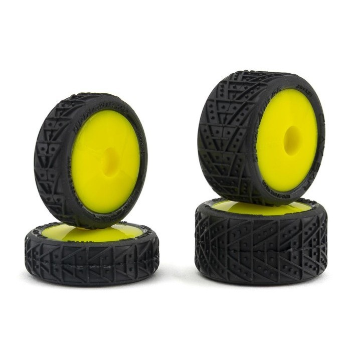 UPGRADE RC CLAY BAR CLAY TIRE WHEEL SET FOR MICRO-B (YELLOW) #UPG-10012-Y