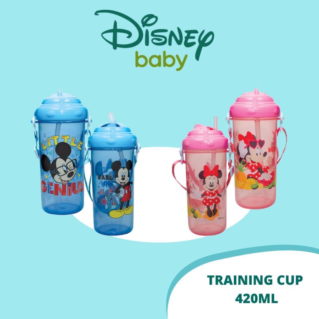 LUSTY BUNNY Disney DMM3019 Training Cup Botol Minum Sedotan Dengan Tali 420ml | Botol Minum Tali Ana