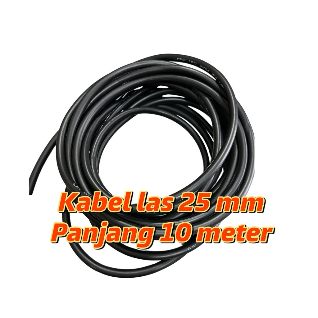 RHINO Kabel las 25 mm panjang 10 meter kabel las listrik kabel trafo las