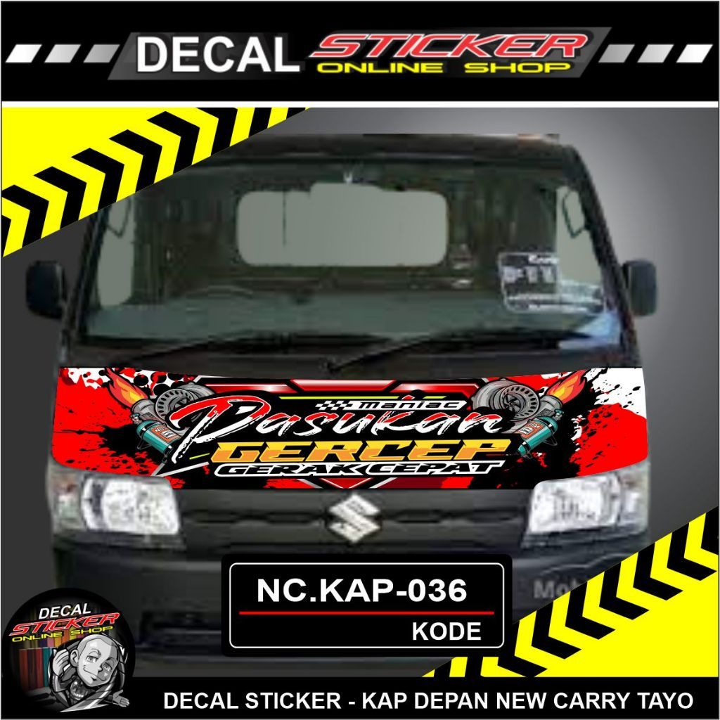 Stiker Kap Depan Mobil New Carry Tayo Pickup Decal Print