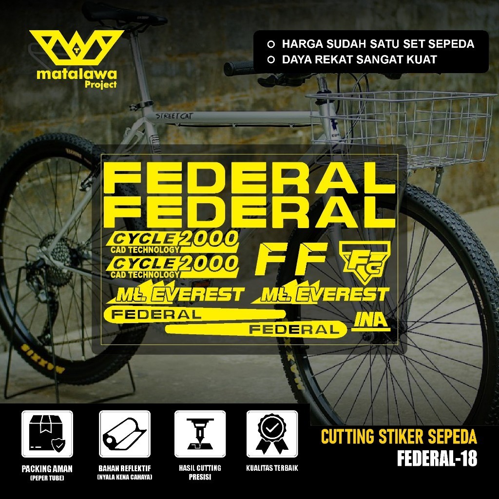 STIKER Premium FEDERAL Sticker Sepeda FEDERAL Mount Mt Everest Stiker Cycle 2000 Cad Technology Stre