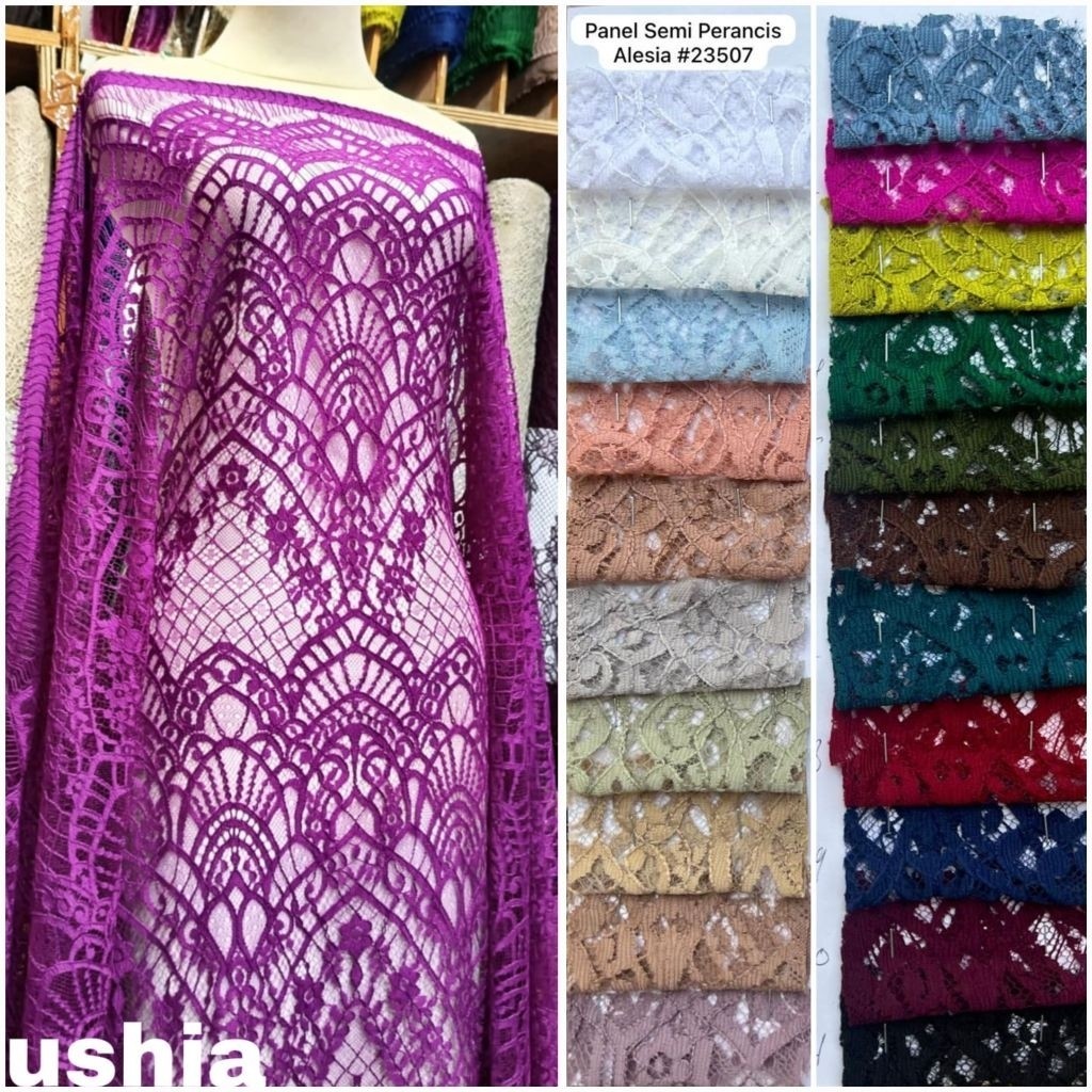 kain brokat semifrancis katun premium bahan kebaya semi prancis
