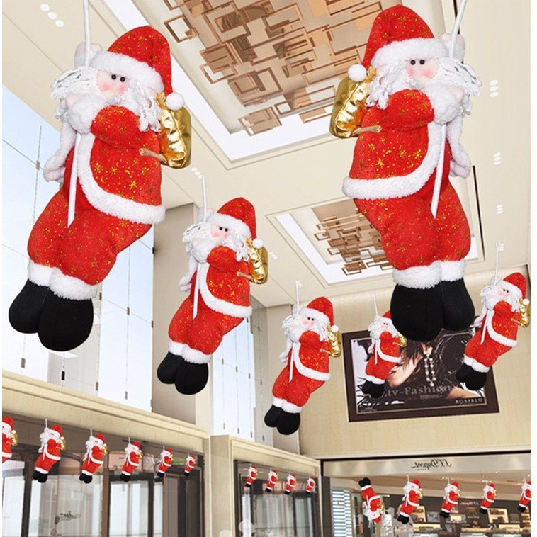 Christmas Climbing Rope Santa Claus Scene Decoration Climbing Rope Santa Claus Christmas Ornament Ch