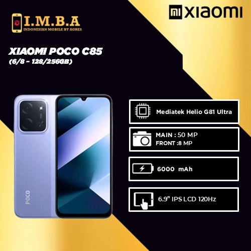 Xiaomi Poco c85 | 6/128 + 8/256 GB | Mediatek Helio G81 Ultra | 6.9 inches | 50 MP Fingerprint | 600