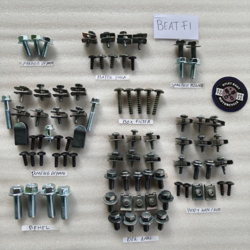 Baut Beat Fi ESP 2012-2016 Fullset Baut Motor Fullbody Baut Motor Lengkap