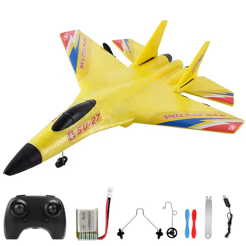 Su-27 RC Airplane,2.4GHz 2 Channel Remote Control Plane with Gyro Night Lights , Easy to Fly for Adu